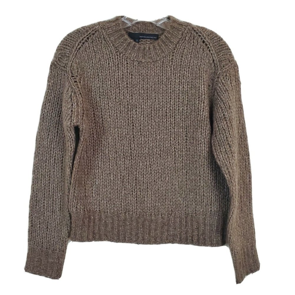 360 Cashmere Wool Blend Sweater Womens Size XS Brown Long Sleeve